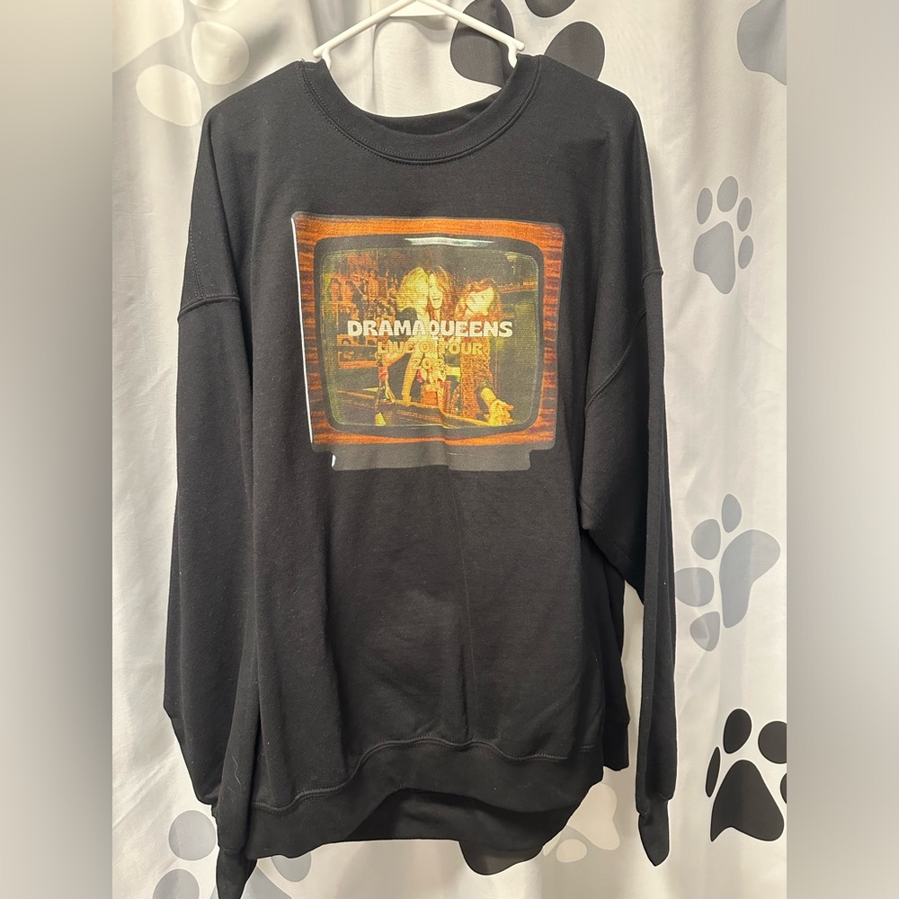 Drama Queens Live on Tour 2022 Merch Sweatshirt, One Tree Hill, Black, Size 2X
